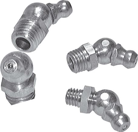 45° Kegelschmiernippel, R 1/4", 1.4305 (6-kant)