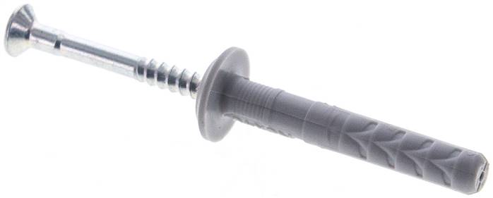 FISCHER Nageldübel 6x40, 100er Pack, mit flachem Rand (Pilzkopf 13 mm)